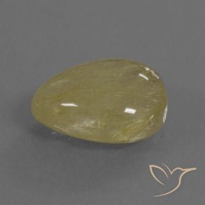 Quartzo Rutilo Luz amarela Natural 10.83ct, Formato de pêra, Translúcido