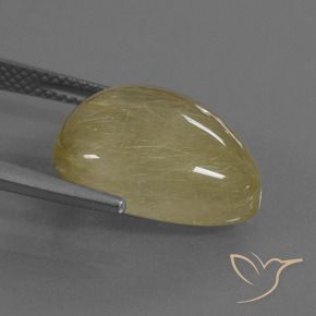 Quartzo Rutilo Luz amarela Natural 10.83ct, Formato de pêra, Translúcido