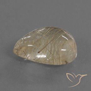 Quartzo Rutilo Marrom claro Natural 10.54ct, Formato de pêra, Transparente