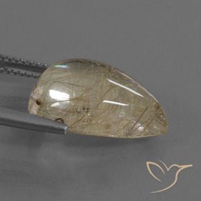 Quartzo Rutilo Marrom claro Natural 10.54ct, Formato de pêra, Transparente