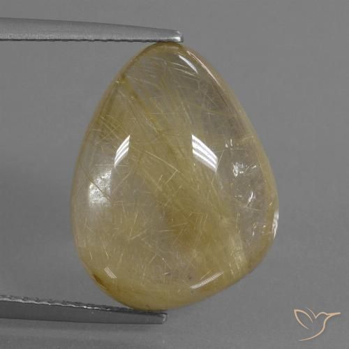 14.00ct Natural Amarelo Dijon claro Quartzo Rutilo, Chique, Transparente