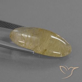 Quartzo Rutilo amarelo médio Natural 12.70ct, oval, Transparente