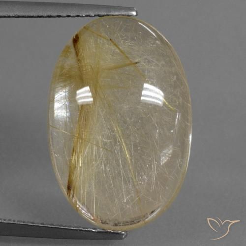 10.01ct Natural Amarelo Dijon Quartzo Rutilo, oval, Transparente