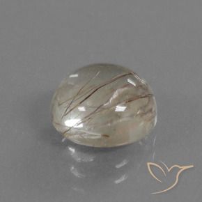 Quartzo Rutilo Marrom claro Natural 3.14ct, Redondo, Transparente
