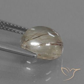 Quartzo Rutilo Marrom claro Natural 3.14ct, Redondo, Transparente