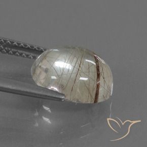 Quartzo Rutilo Marrom claro Natural 3.48ct, Redondo, Transparente