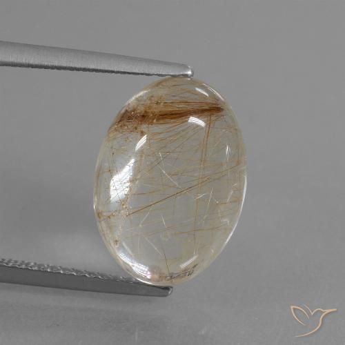 6.48ct Natural Marrom Quente Quartzo Rutilo, oval, Transparente