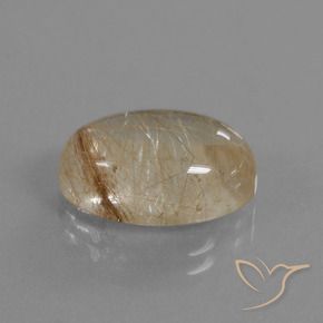 Quartzo Rutilo Marrom Quente Natural 6.48ct, oval, Transparente