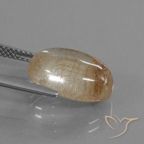 Quartzo Rutilo Marrom Quente Natural 6.48ct, oval, Transparente