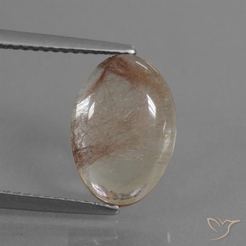 3.64ct Natural Limpar com Cobre Quartzo Rutilo, oval, Transparente