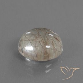 Quartzo Rutilo Castanho muito claro Natural 6.66ct, Redondo, Transparente