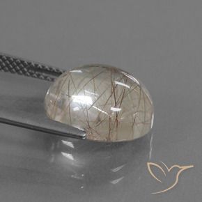Quartzo Rutilo Castanho muito claro Natural 6.66ct, Redondo, Transparente
