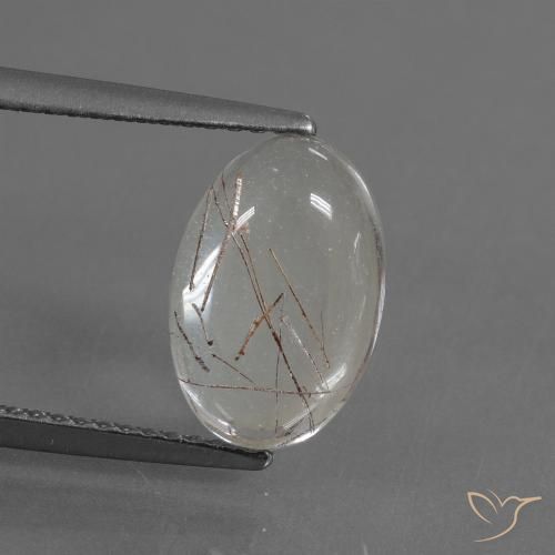 3.08ct Natural Limpar com Cobre Quartzo Rutilo, oval, Transparente
