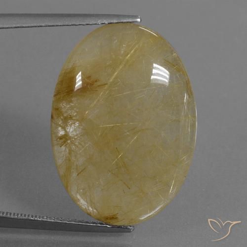 17.69ct Natural Amarelo dourado Quartzo Rutilo, oval, Translúcido