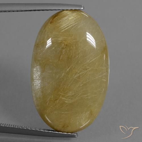 19.01ct Natural Amarelo Dijon Quartzo Rutilo, oval, Translúcido