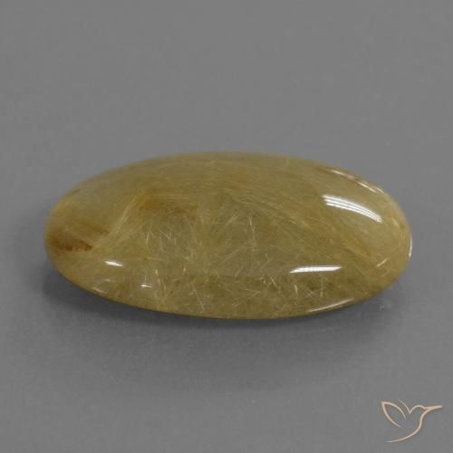 Quartzo Rutilo Amarelo Dijon Natural 19.01ct, oval, Translúcido