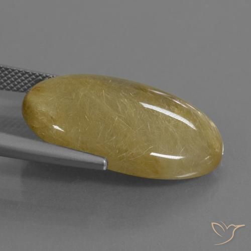 Quartzo Rutilo Amarelo Dijon Natural 19.01ct, oval, Translúcido