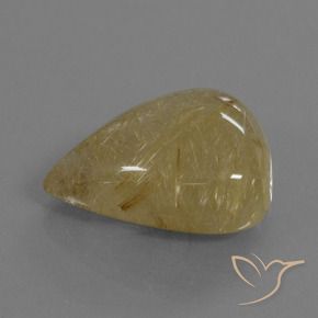 Quartzo Rutilo Luz amarela Natural 24.63ct, Formato de pêra, Translúcido
