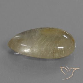 Quartzo Rutilo Luz amarela Natural 21.47ct, Formato de pêra, Transparente