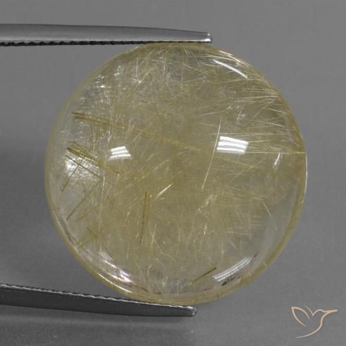 30.09ct Natural Luz amarela Quartzo Rutilo, Redondo, Transparente