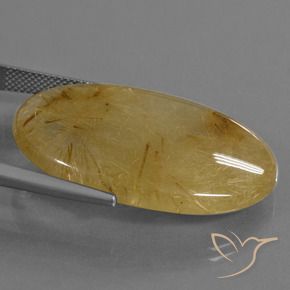 Quartzo Rutilo Amarelo dourado Natural 39.16ct, oval, Translúcido
