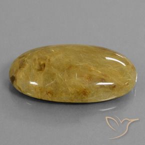 Quartzo Rutilo Amarelo Terroso Natural 52.73ct, oval, Translúcido