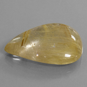 Quartzo rutilado dourado natural 60,37ct, formato de pêra, transparente