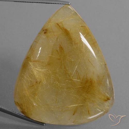 96.56ct Natural Amarelo dourado Quartzo Rutilo, Formato de pêra, Translúcido