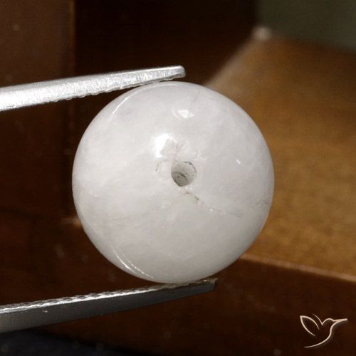 12.72ct Natural branco acinzentado Quartzo Rutilo, Esfera / Bola, Translúcido