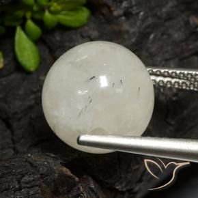 Quartzo Rutilo claro com preto Natural 11.38ct, Esfera / Bola, Translúcido