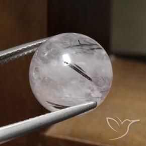 Quartzo Rutilo claro com preto Natural 14.19ct, Esfera / Bola, Translúcido