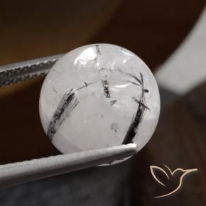 Quartzo Rutilo claro com preto Natural 13.08ct, Esfera / Bola, Translúcido