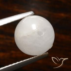 Quartzo Rutilo branco acinzentado Natural 4.05ct, Esfera / Bola, Translúcido