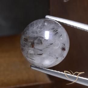 Quartzo Rutilo claro com preto Natural 12.36ct, Esfera / Bola, Translúcido