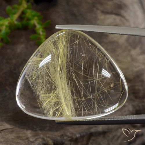 40.20ct Natural Amarelo Dijon muito claro Quartzo Rutilo, Trilhão, Transparente