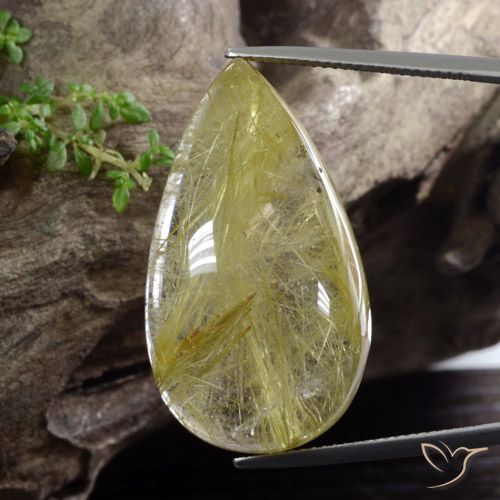 41.84ct Natural Amarelo Toscana Quartzo Rutilo, Formato de pêra, Translúcido