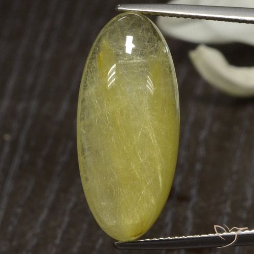18.94ct Natural amarelo médio Quartzo Rutilo, oval, Translúcido