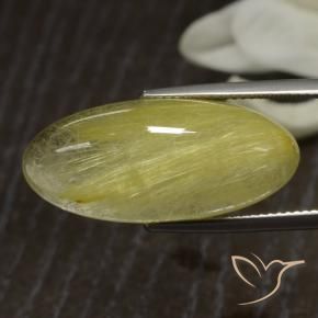 Quartzo Rutilo amarelo médio Natural 18.94ct, oval, Translúcido