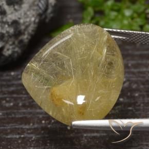 Quartzo Rutilo amarelo médio Natural 32.98ct, Formato de pêra, Transparente