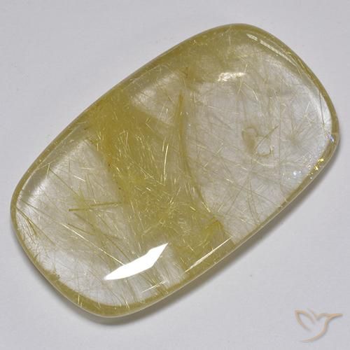 Quartzo Rutilo Amarelo Terroso Natural 74.88ct, Almofada, Translúcido
