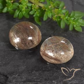 Pedras preciosas de Quartzo Rutilo Laranja Avermelhado Profundo natural de 7.20 ct, Redondo, Transparente