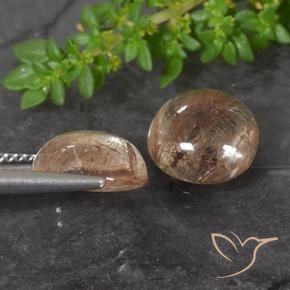 Pedras preciosas de Quartzo Rutilo Laranja Avermelhado Profundo natural de 7.20 ct, Redondo, Transparente