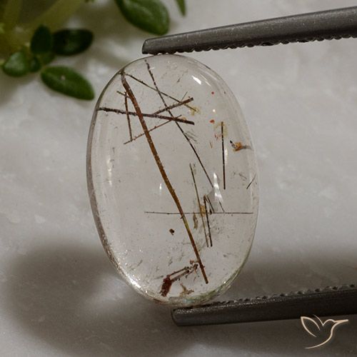 3.42ct Natural Limpar com Cobre Quartzo Rutilo, oval, Transparente