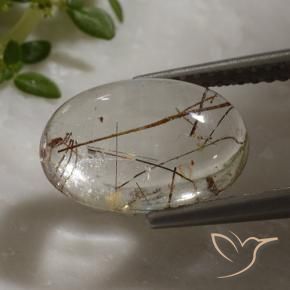 Quartzo Rutilo Limpar com Cobre Natural 3.42ct, oval, Transparente