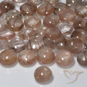 Quartzo Rutilo claro com marrom Natural 1.97ct, Redondo, Translúcido