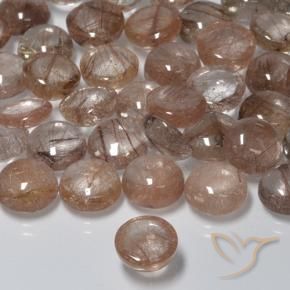 Quartzo Rutilo claro com marrom Natural 1.97ct, Redondo, Translúcido