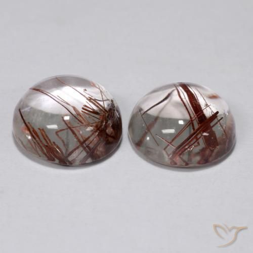 Pedras preciosas de Quartzo Rutilo Limpar com Cobre natural de 5.22 ct, Redondo, Transparente