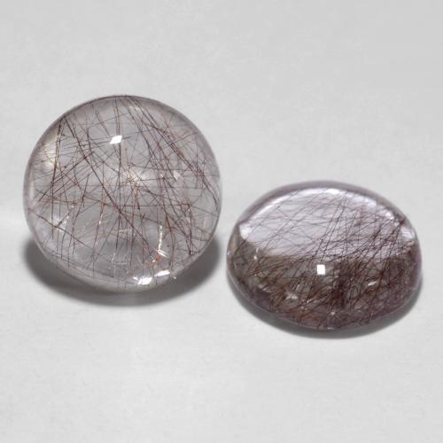 Pedras preciosas de Quartzo Rutilo Limpar com Cobre natural de 4.70 ct, Corte Redondo, Transparente