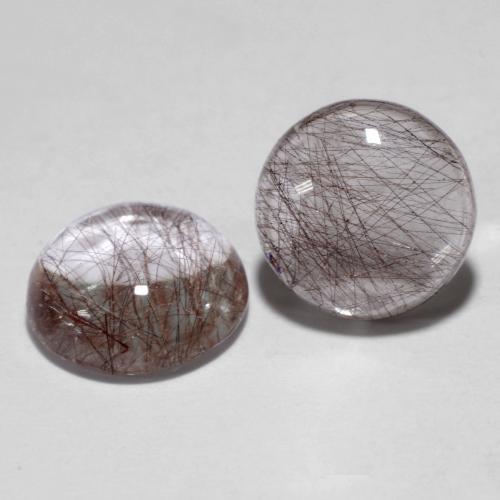 Pedras preciosas de Quartzo Rutilo Limpar com Cobre natural de 4.70 ct, Corte Redondo, Transparente