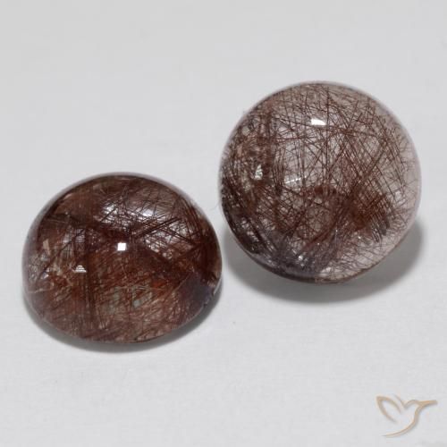 Pedras preciosas de Quartzo Rutilo Limpar com Cobre natural de 6.33 ct, Redondo, Translúcido